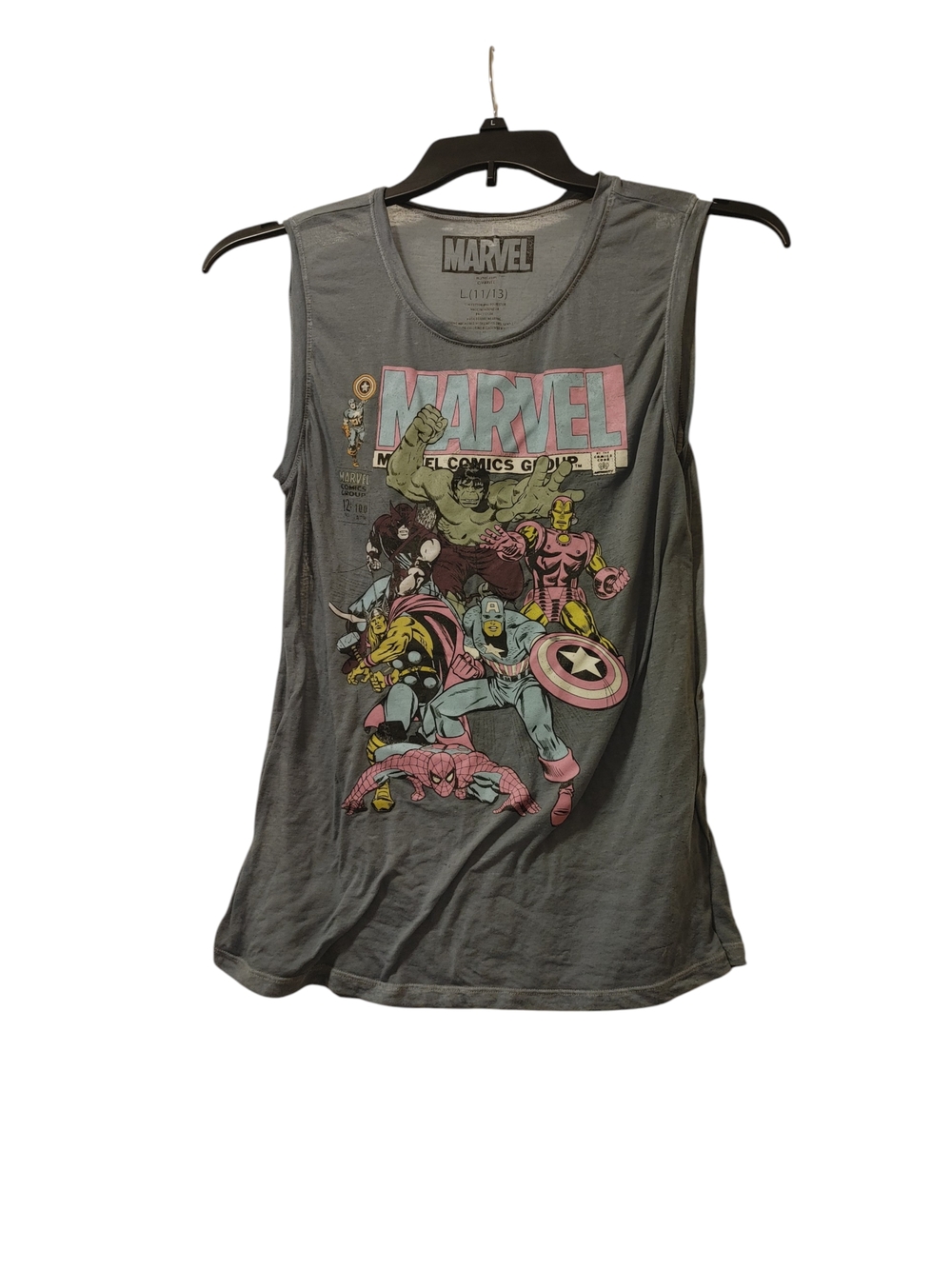 Marvel Gray Tank with Pastel Comic Ensemble